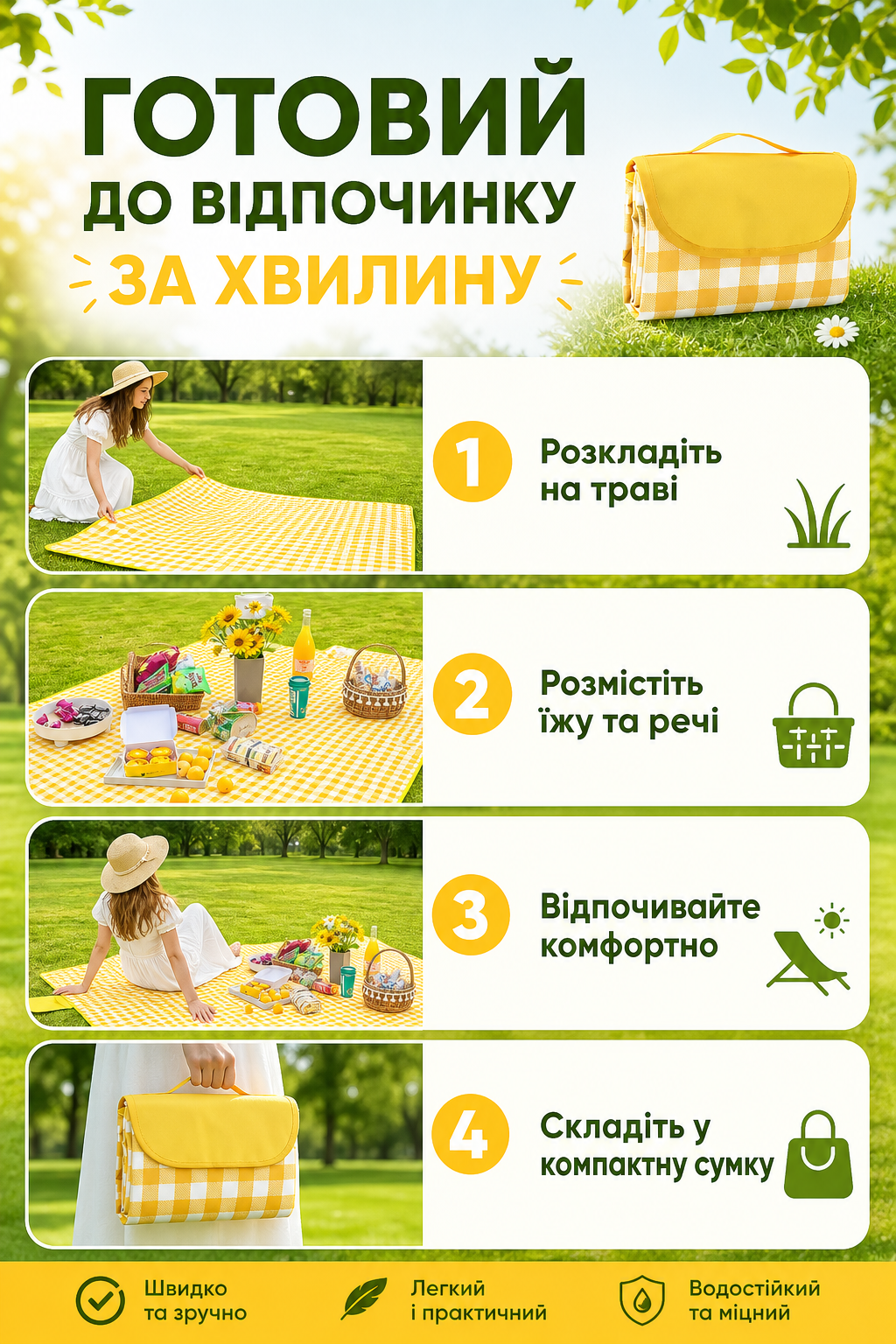 Як користуватися складаним килимком