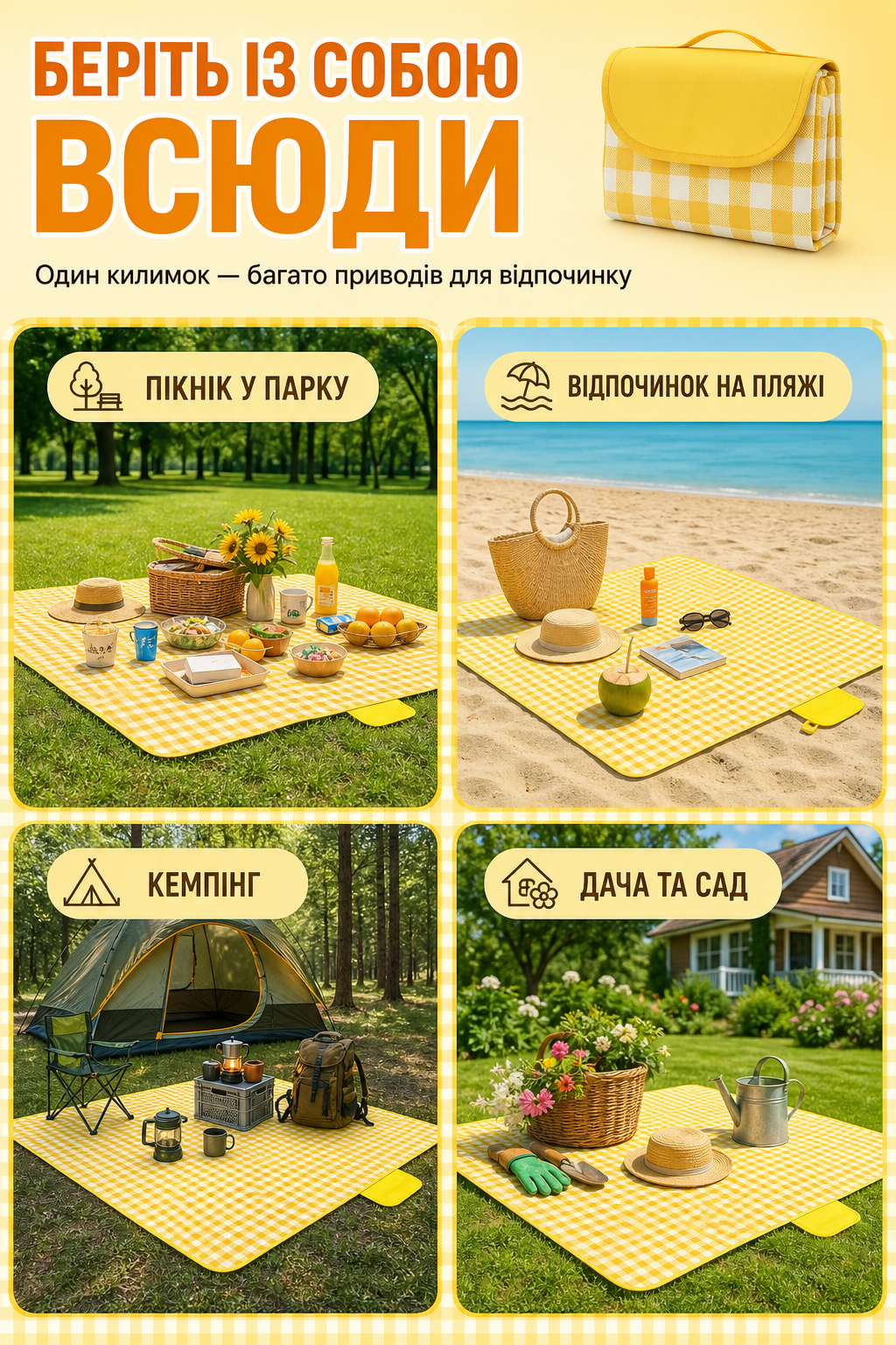 Де використовувати килимок для пікніка